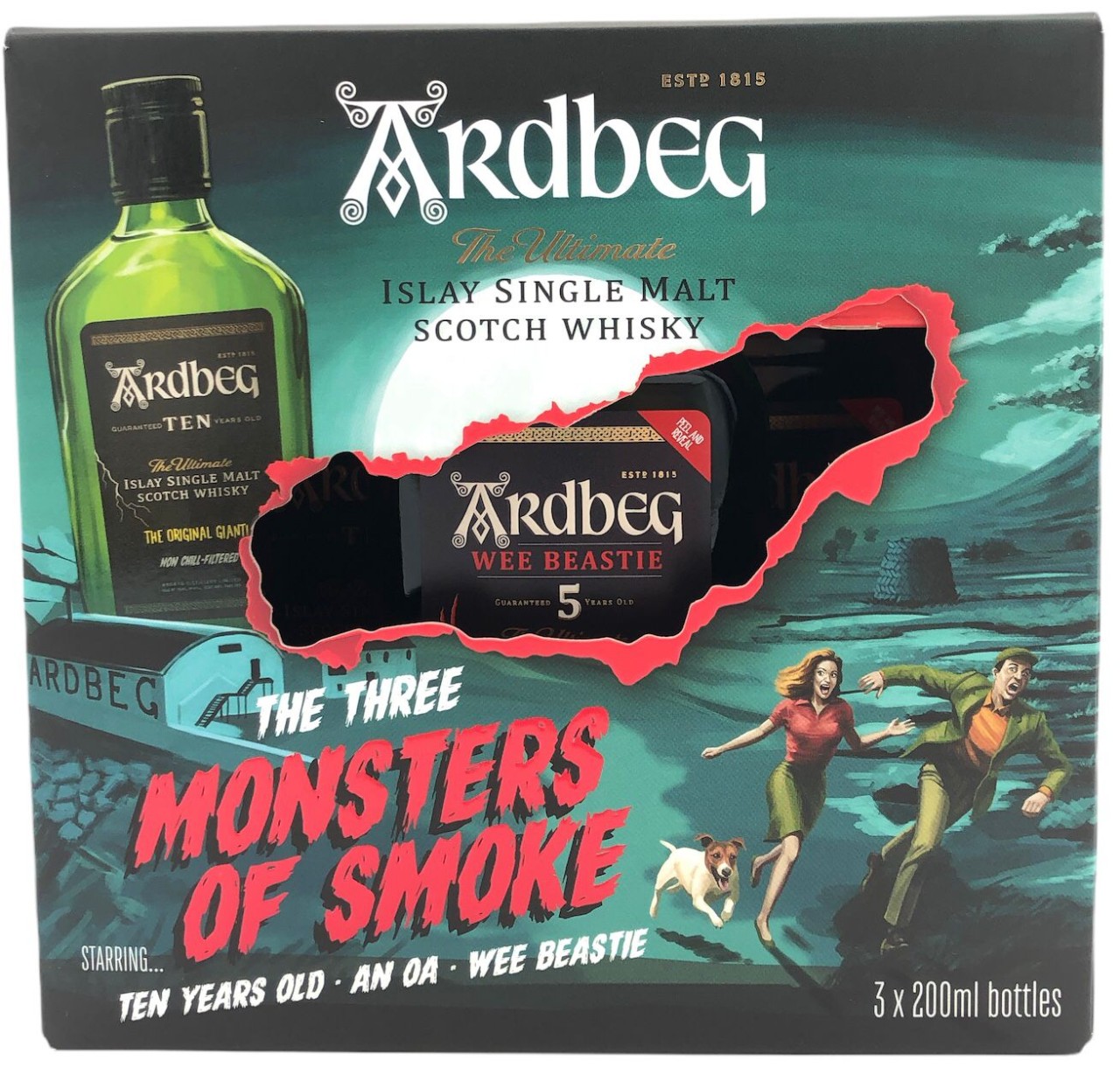 Ardbeg Set Monsters of Smoke inkl. Wee Beastie, An Oa, Ten 3x 0,2l