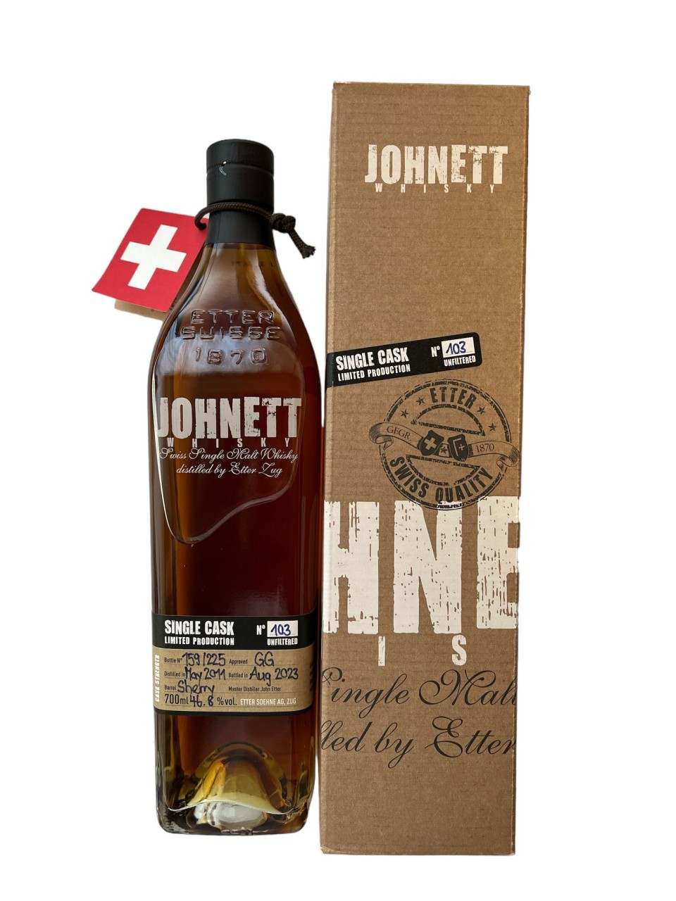 JOHNETT Swiss Single Malt Whisky 46,8% Vol. N° 103 0,7l