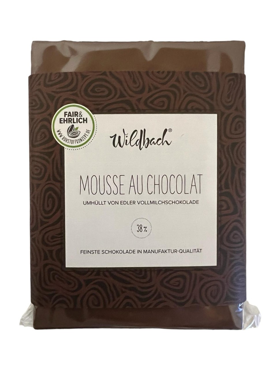 Mousse Au Chocolat Vollmilchschokolade 38% 70g Wildbach Schokolade