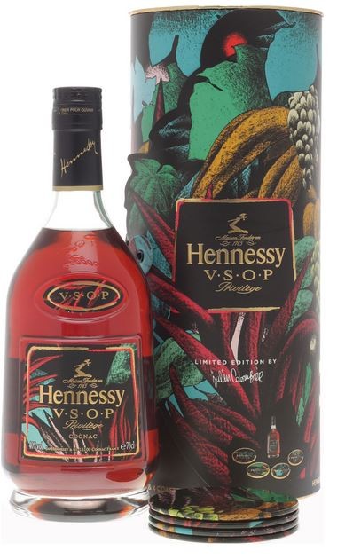 Hennessy V.S.O.P Holidays by Julien Colombier 0,7 Liter 40 % Vol. mit 4x Glasuntersetzer
