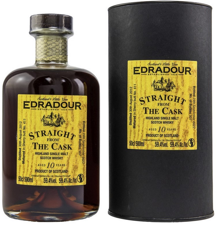 Edradour 2012/2022 - 10 y.o. - Straight from the Cask - Sherry Butt #411 0,5l