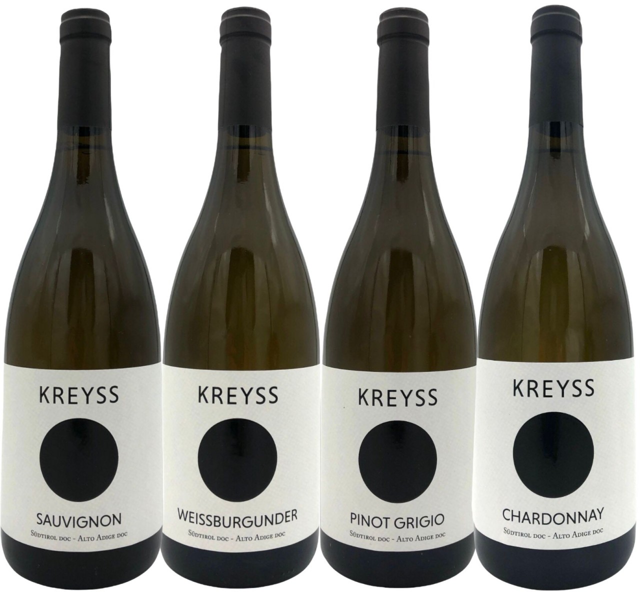 Kreyss Probierpaket Südtirol- Chardonnay, Sauvignon Blanc, Weissburgunder, Pinot Grigio (4 x 0,75l)